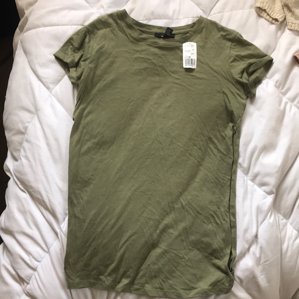 Forever21 olive green long T-shirt